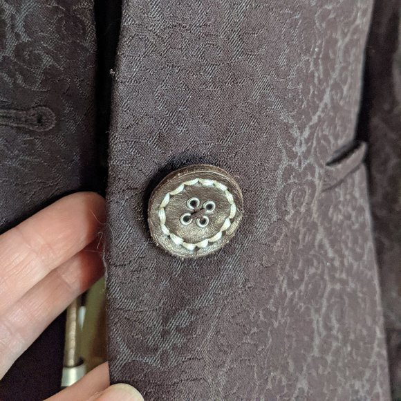Tristan & Iseut vintage brown brocade jacket with bell sleeves - Picture 11 of 14